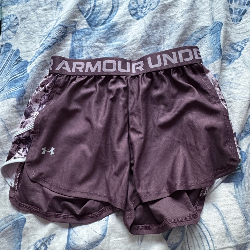 Under Armour Purple Athletic Shorts with Elastic Waistband